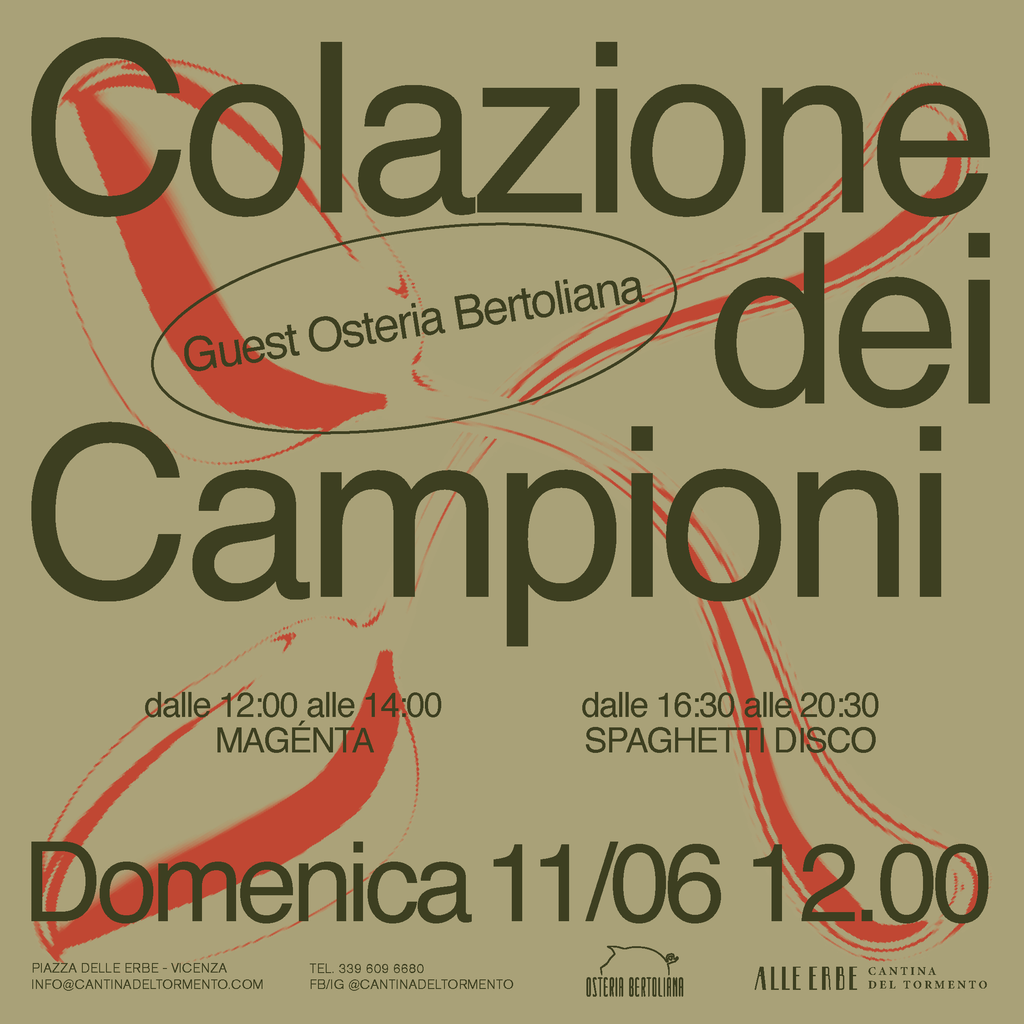 Domenica 11 maggio: Colazione dei Campioni con Osteria Bertoliana